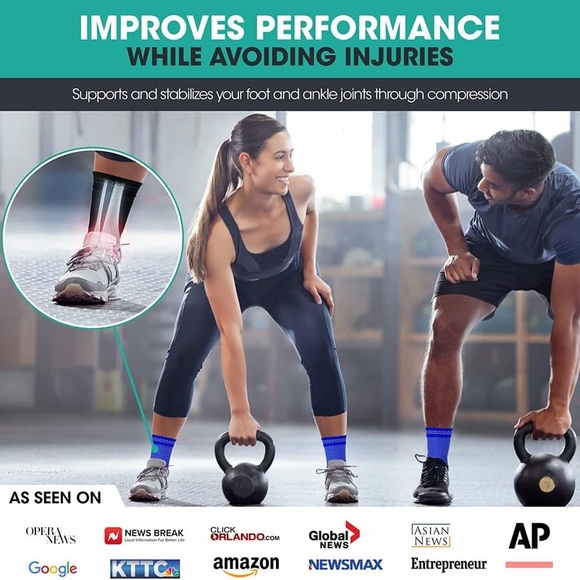 Foot & Ankle Brace Socks for Sprained Ankle Compression Sleeve - Ankle Support - Picture 4 of 10